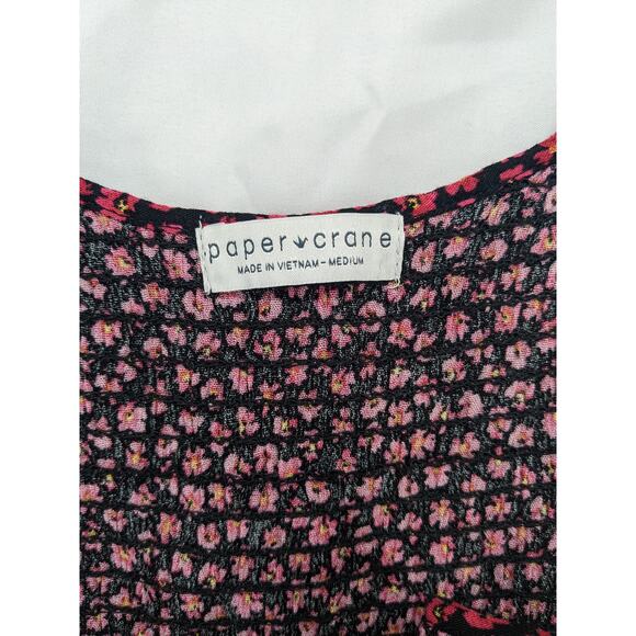 Paper Crane Camisole Tank Top M Red Floral Slim Fit Scoop Layering Top Summer - Picture 3 of 8